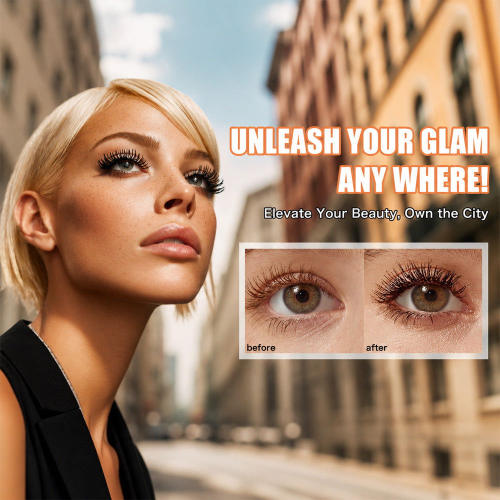 Dual-Color Double Effect Mascara - Instant Length & HD Volume - Waterproof Black & Coffee Brown Duo for Natural 3D Lashes - All-Day Wear & No Clumping