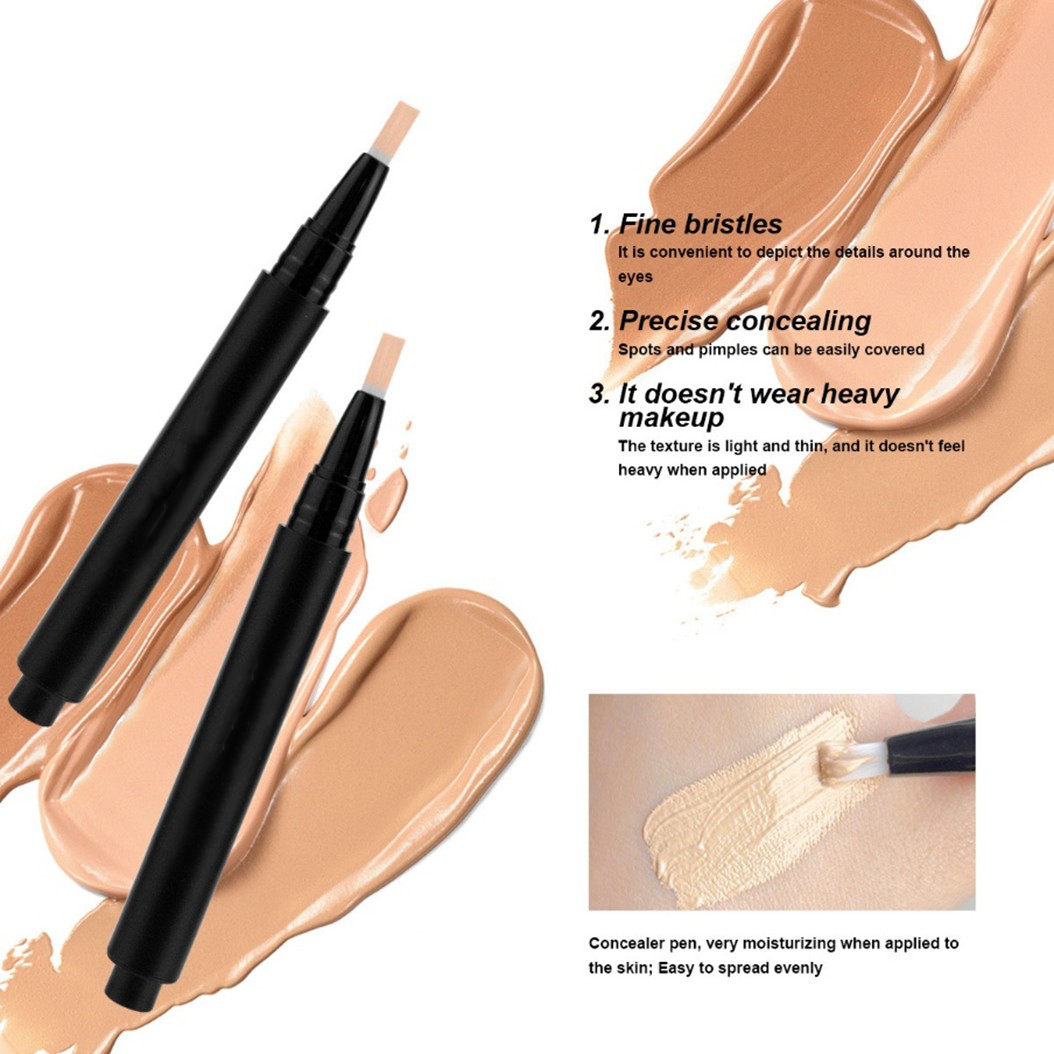 Professional Full Coverage Concealer Pencil | Waterproof Matte Foundation Stick for Dark Circles, Acne Marks & Blemishes | 2-in-1 Brightening & Contour Makeup Pen