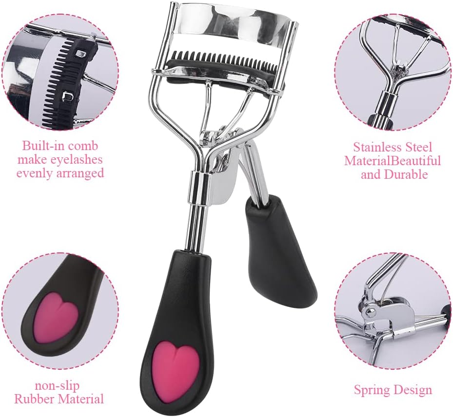 3pcs Eyelash Curler with Built in Comb, False Eyelashes Accessory, Professional Eyes Makeup Tools for Women Curled Eyelashes(Size:3 PCS)