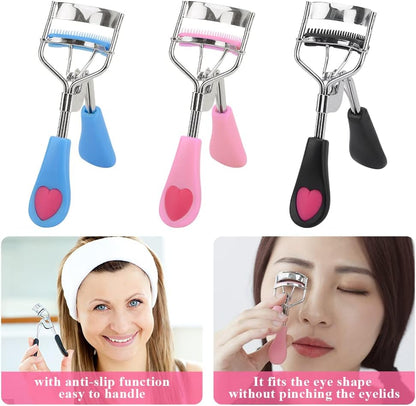 3pcs Eyelash Curler with Built in Comb, False Eyelashes Accessory, Professional Eyes Makeup Tools for Women Curled Eyelashes(Size:3 PCS)