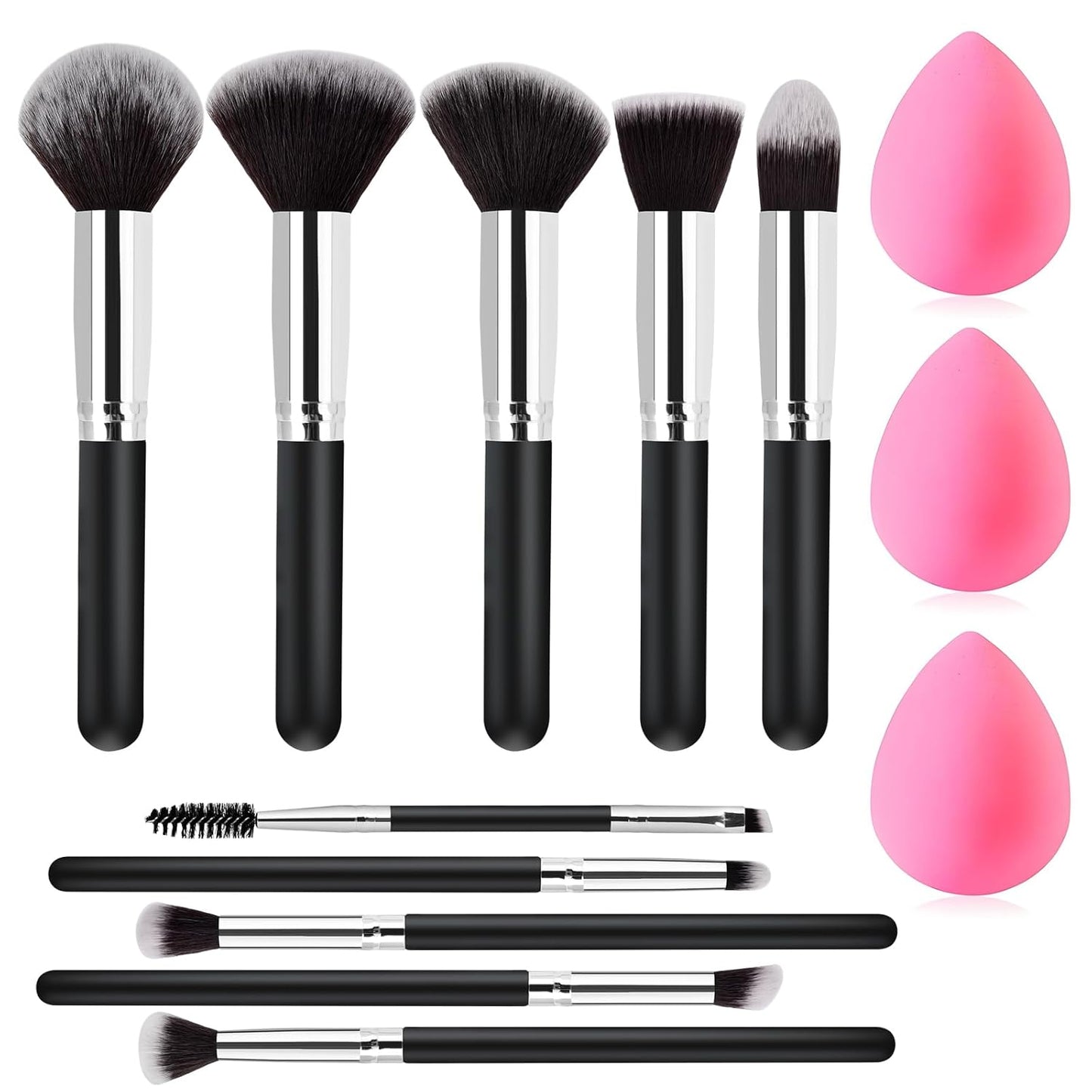 Makeup Brushes Set Gifts for Women, Christmas Stocking Stuffers for Women Teen Girls Wife Sister 13 Pcs Premium Kit with Foundation Concealer Blush Sponge Professional Beauty Blenders Accessories