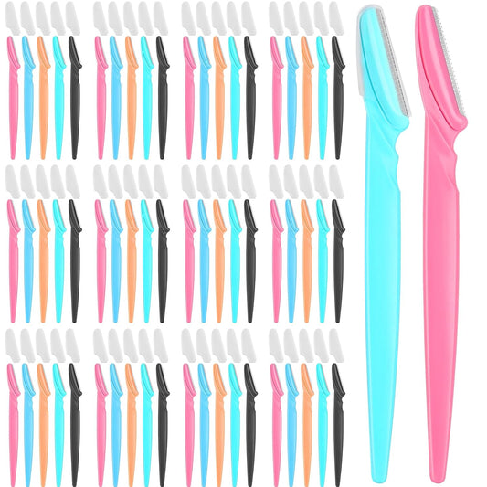 88 Pcs Eyebrow and Face Razors for Women and Men, Multi-Color Facial Shavers with Protective Covers, Safe for Beginners