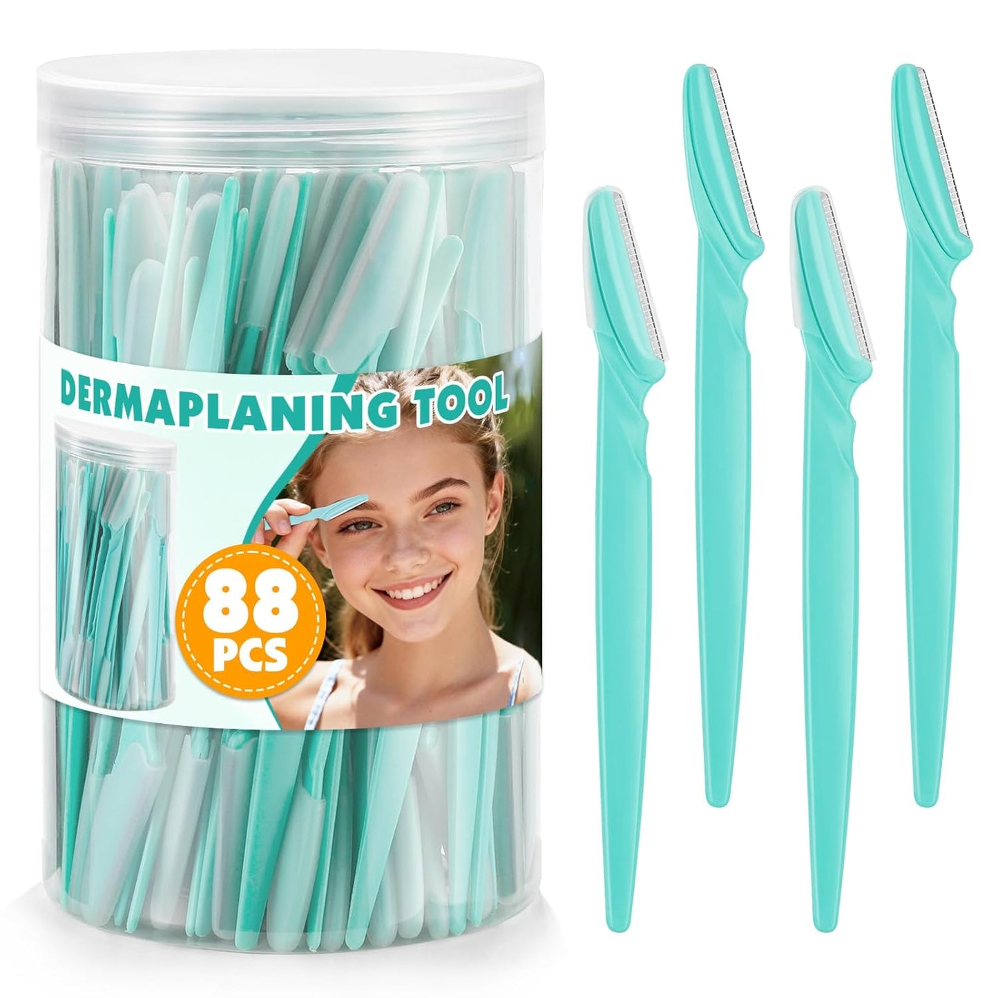 88 Pcs Eyebrow and Face Razors for Women and Men, Multi-Color Facial Shavers with Protective Covers, Safe for Beginners