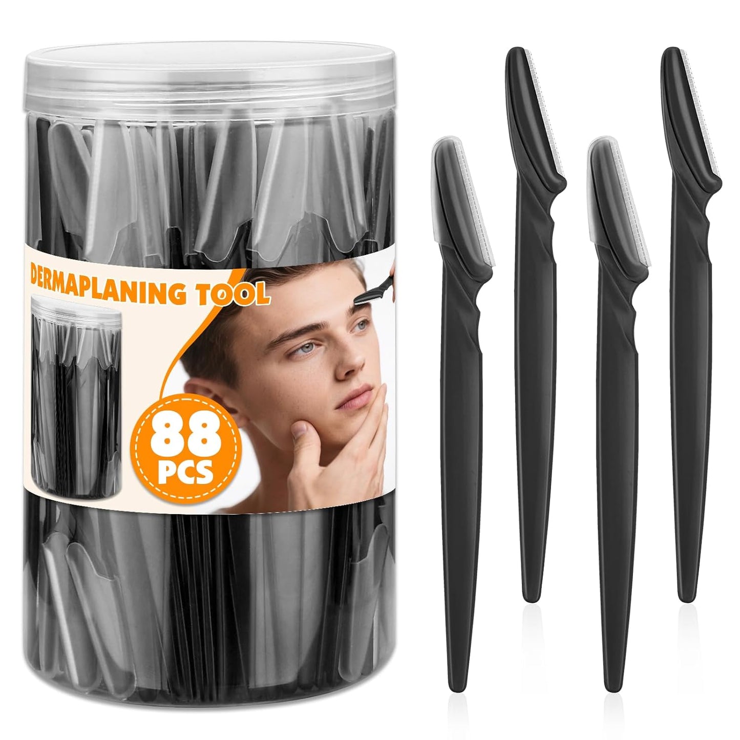88 Pcs Eyebrow and Face Razors for Women and Men, Multi-Color Facial Shavers with Protective Covers, Safe for Beginners