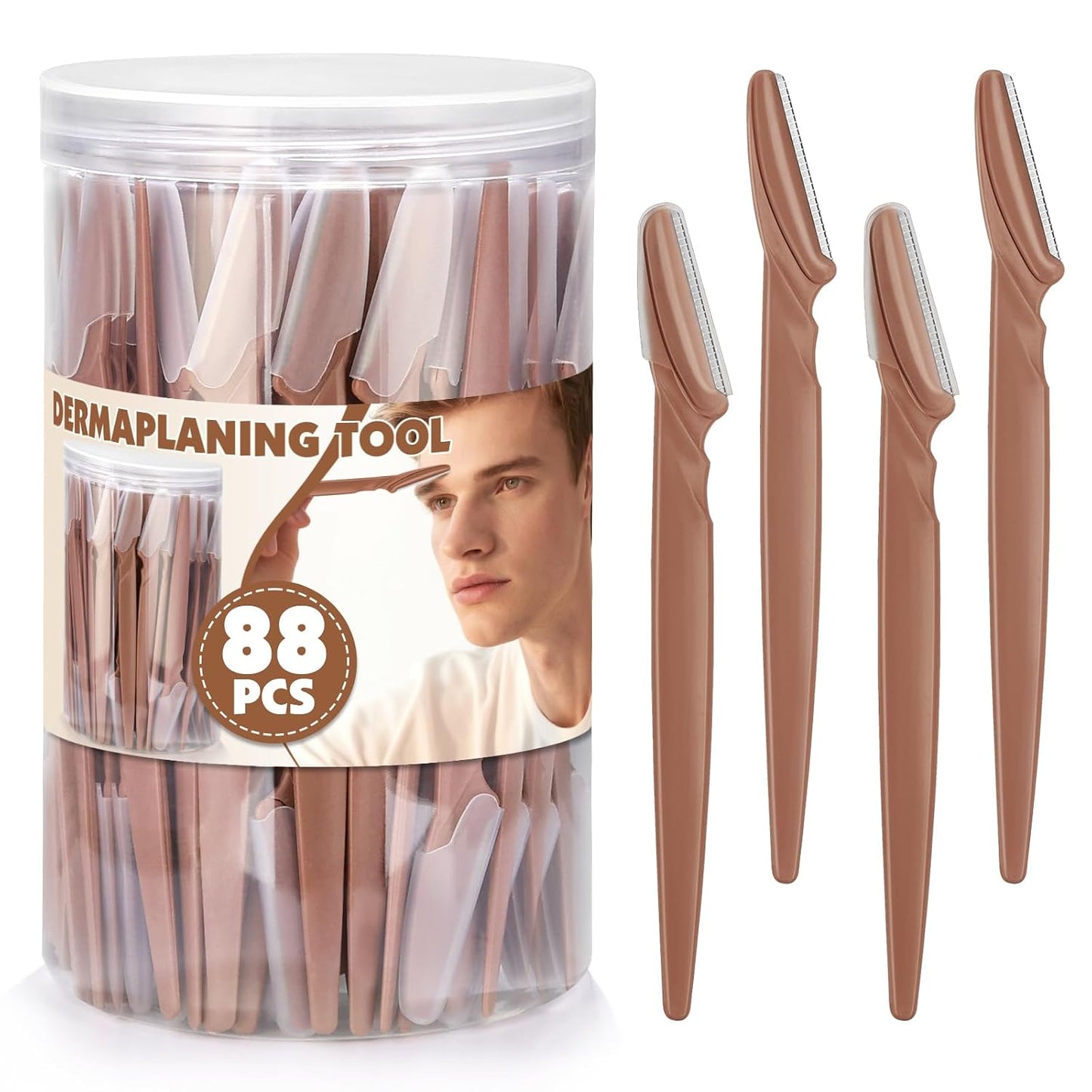 88 Pcs Eyebrow and Face Razors for Women and Men, Multi-Color Facial Shavers with Protective Covers, Safe for Beginners