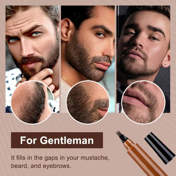 Waterproof Four-tip Beard and Eyebrow Pen✨