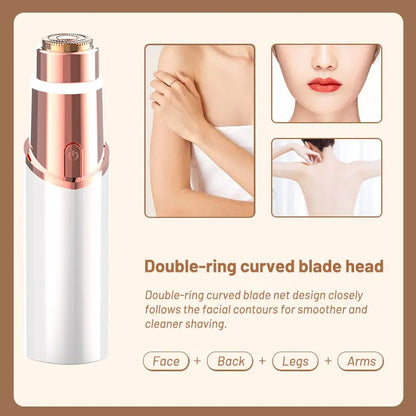 ✨2 in 1 facial & eyebrow hair trimmer for Women, Rechargeable Face Razor, Lip & Peach Fuzz Remover, Precision Eyebrow Shaper, Portable Painless Hair Removal Tool