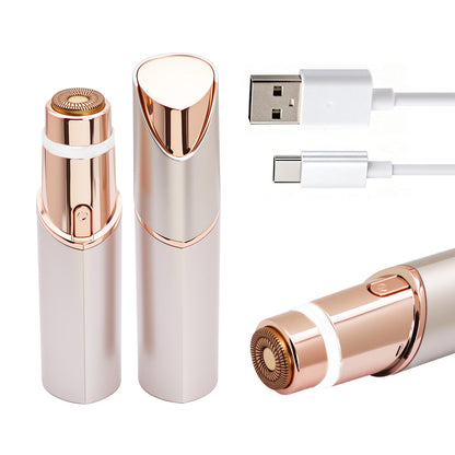 ✨2 in 1 facial & eyebrow hair trimmer for Women, Rechargeable Face Razor, Lip & Peach Fuzz Remover, Precision Eyebrow Shaper, Portable Painless Hair Removal Tool