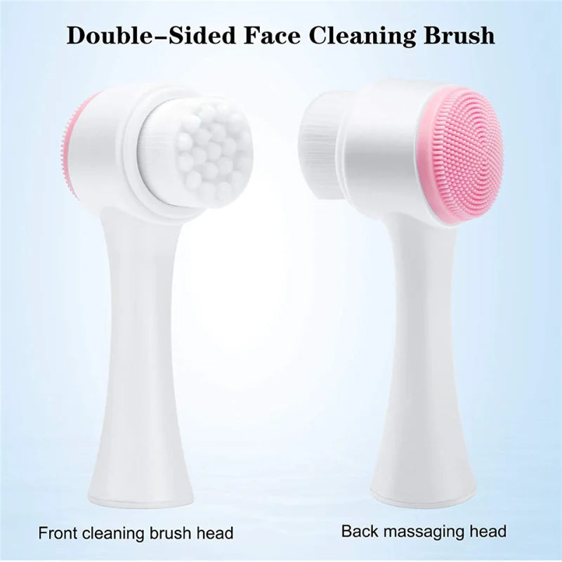 Double-Sided Silicone Facial Cleansing Brush