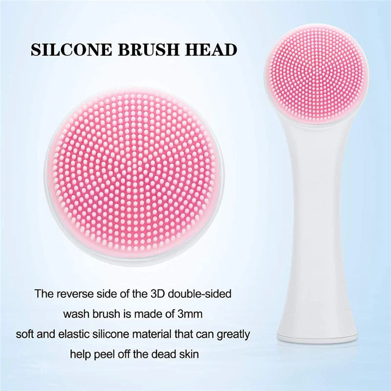 Double-Sided Silicone Facial Cleansing Brush