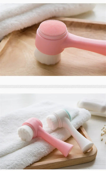 Double-Sided Silicone Facial Cleansing Brush