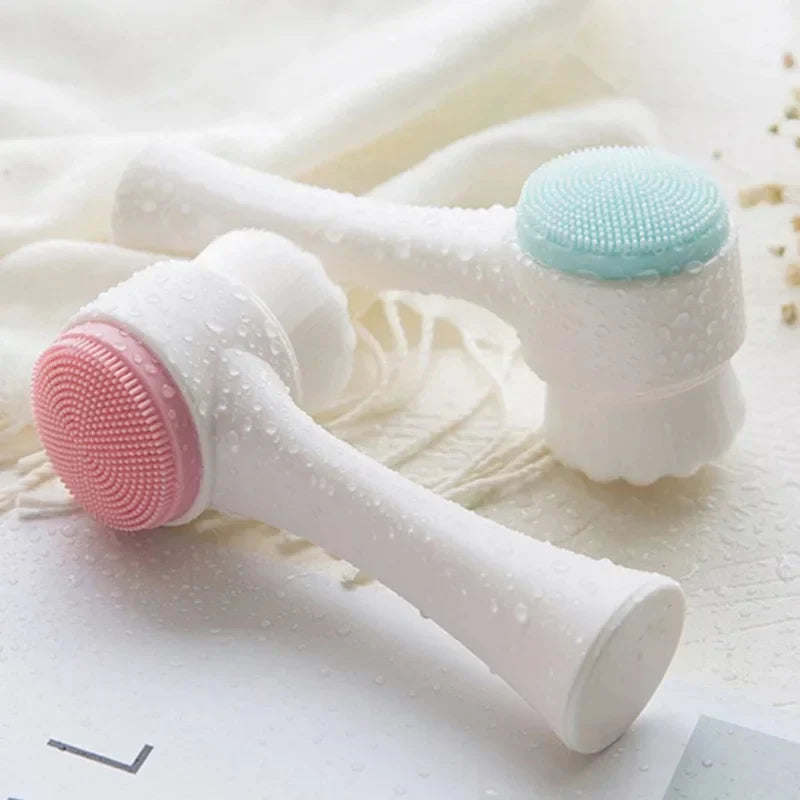 Double-Sided Silicone Facial Cleansing Brush