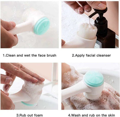 Double-Sided Silicone Facial Cleansing Brush