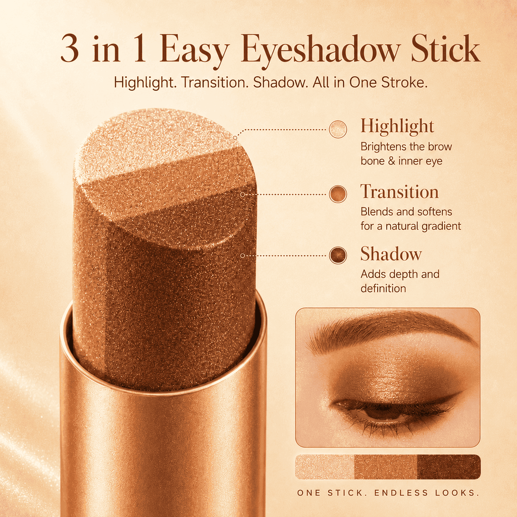 3 in 1 Easy Eyeshadow Stick suitable for Beginners